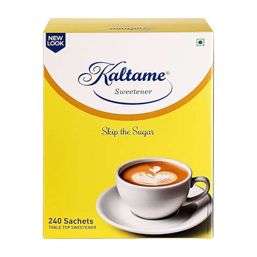 Image of KALTAME - Sweetener Non-Caloric Powder Sugar | Sucralose (Purity 98%) | 240 Sachets| Diabetes Friendly | Sugar Substitute | Sugar Replacer for Cooking & Baking