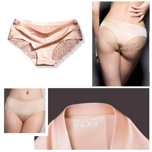 Sexy Lace Underwear for Women Frozen Silk Seamless Panties with Silky Tactile Touch 4 Pack, Assorted Colors S M L XL XXL3XL