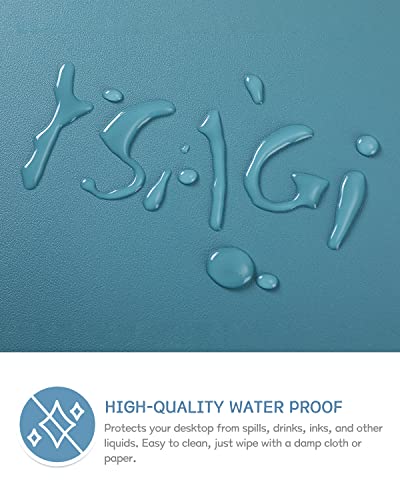 Non-Slip Desk Pad,Mouse Pad,Waterproof Pvc Leather Desk Table Protector,Ultra Thin Large Desk Blotter, Easy Clean Laptop Desk Writing Mat For Office Work/Home/Decor(Blue, 31.5" X 15.7") #TOP3