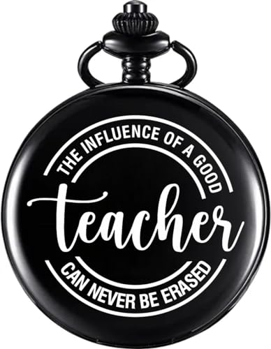 Image of Vintage Gandhi Style Pocket Watch with Engraved Designs & Messages Royal Black Analog for Men Women & Kids Includes Key Ring for car or Bike Keys Ideal Gift