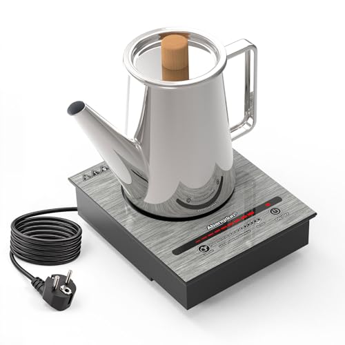 Mini placa induccion portatil 900W, placa de induccion 1 fueg con 5 niveles de potencia, placa eléctrica de inducción para camping y caravana (T35)