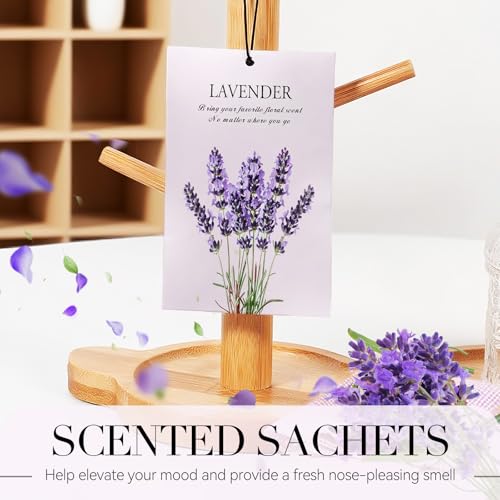 image for HOMELLAX Lavender Scented Sachet Bags - 12 Pack Drawer & Closet Freshe