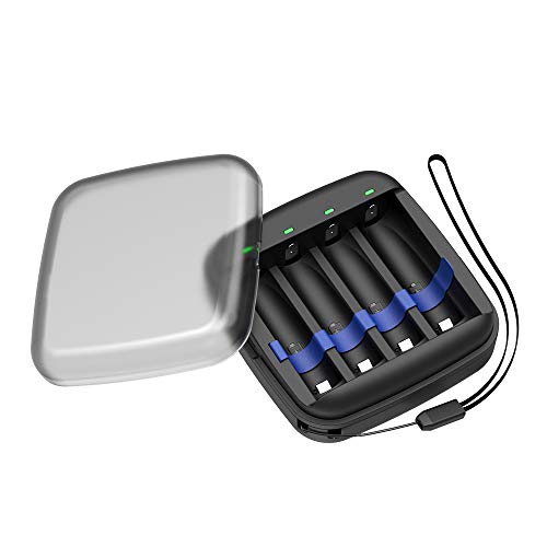 XTAR ET4S 1.5V li ion Battery Charger Rechargeable 1.5V Battery Charger with Micro USB Input, Universal Battery Charger for 1.5V Li-ion Rechargeable Batteries