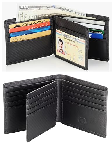 Image of Stealth Mode Leather Bifold Wallet for Men With ID Window and RFID Blocking