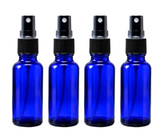 VOW 10ml Blue Glass Spray Bottles with Black Mist Trigger, Refillable & Reusable Bottles for Perfume, Essential Oils, and DIY Blends_Pack of 4-picture-10