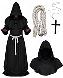 Disfraz de Halloween Scream Ghostface con máscara y capa baja a su menor precio Túnica de Disfraz Halloween,Túnica de Sacerdote con Capa para Hombre y Mujer,Sombrero y Collar de Cruz,Traje de...