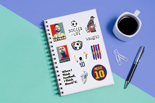 Image of Vinyl Stickers for Laptop- 4 Sheets Premium Laminated Relatable Aesthetic Old Football Stickers, Gen-Z Vibes, Waterproof, Reusable, No Residue - for Laptops, Journals, Scrapbooks