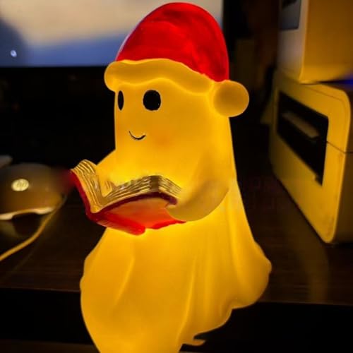 Estatua de fantasma con luz para lectura y decoración navideña de dormitorio 4