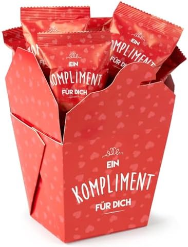 Glückskekse Kompliment für Dich 9er Box Glückskekse Muttertag Komplimente Danke Geschenk Geburtstag Kollegen Alltagshelden Fortune Cookies vegan & in Deutschland mit Liebe gebacken