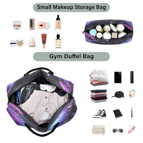 Butterfly Rose Flower Floral Travel Duffle Bag Gym Bag Weekender Bags with Toiletry Bag Travel Trip Tote Bag4