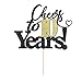 YUINYO Cheers to 10 Years Cake Topper 10th Birthday Cake Decorating Supplies - Blessed 10 Years Wedding, Anniversary or Birthday Party Decorations,（Black gold) (Black Gold (10))