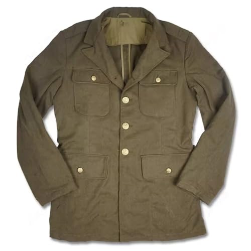1st Coat WWII US Jacket Retro Uniform Men's Trench Coat Replica WW2 Vintage Cotton Jackets