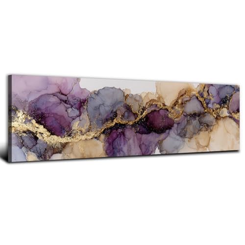 Large Purple Wall Art Abstract Marble Painting Wall Decor for