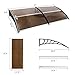 80 x 40 Inch Window Awning Canopy – Outdoor Polycarbonate Rain Cover for Front Door, Window, Porch – UV Protection, Easy Install, Brown Panel Door Awning Canopy with Black Brackets