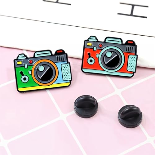 12 PCS Alloy Enamel Pins for Jackets Camera Brooches4
