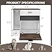 BKNROIHB Stylish Wooden Cat Litter Box Enclosure with Drawers and Door - Multifunctional Cat House End Table