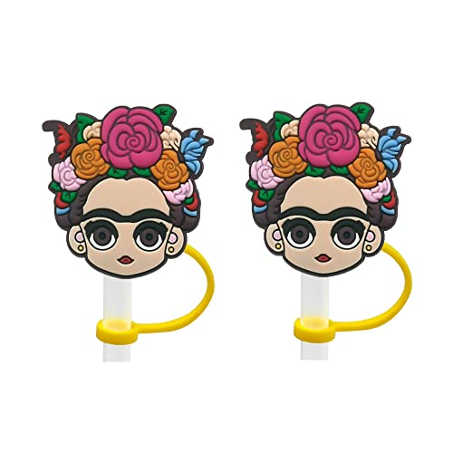 Cute MEXICAN STYLE Silicone Straw Tips & Covers, Anti-dust Plugs for 6-10 mm