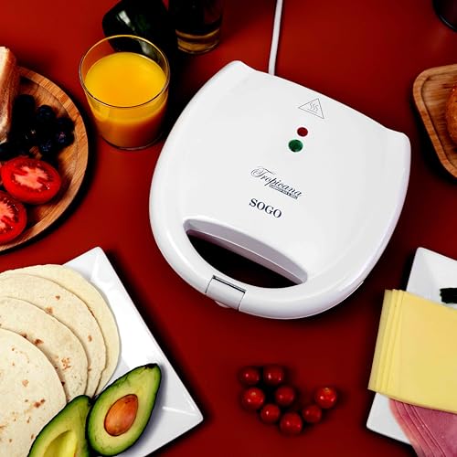 Miniatura 5 de Sogo Sandwichera Eléctrica 2 Rebanadas 700w - Sandwichera Cuadrada Con Placas Antiadherentes - Sandwichera Con Sistema De Seguridad De Auto-Apagado - Calidad Con 3 Años De Garantía