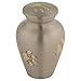 Pewter with Gold Paw Prints Pet Keepsake Cremation Urn for Ashes, Brass, Silver Urn, Dog Urn, Cat Urn, Keepsake Sized Pet Urn, 2.5 Inches High
