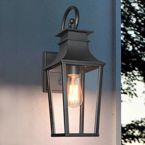 ALVIME Outdoor Sconce Lights, 17 Inch Matte Black Outdoor Wall Lantern, Waterproof Outside Light...