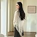 LMVERNA Knit Shawl with Tassels Fashion Scarf Multifunctional Neck Wrap(Beige)