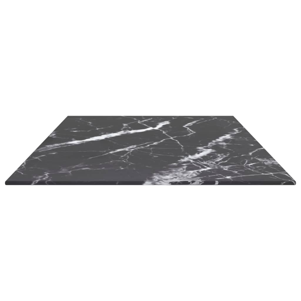 ACAGALA Glasplatte 100 x 50 cm, Tischplatte aus Gehärtetem Glas Rechteckig, Eckige Glasscheibe für Tisch Kamin, Couchtischplatte,Gartentischplatte, Schwarz und Weiß