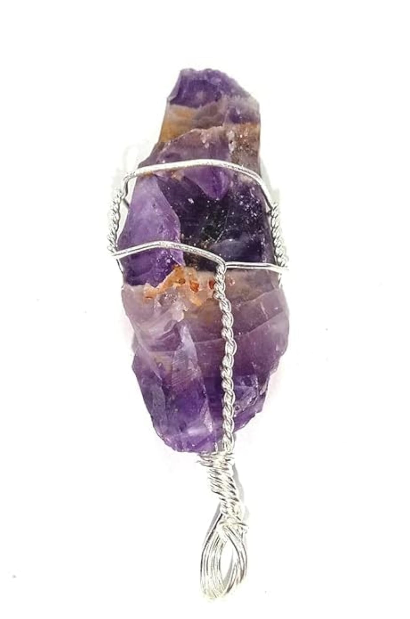 Amethyst Rough Healing Necklace Wire Wrapped Pendant