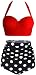 Amourri Womens Retro Vintage Polka Underwire High Waisted Swimsuit Bathing Suits Bikini