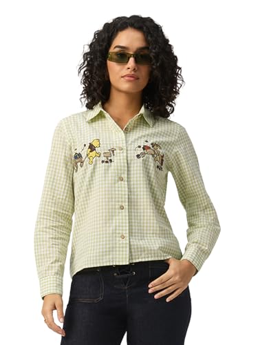 Chemise verte et blanche Winnie l'ourson vêtement coton toutes saisons fille
