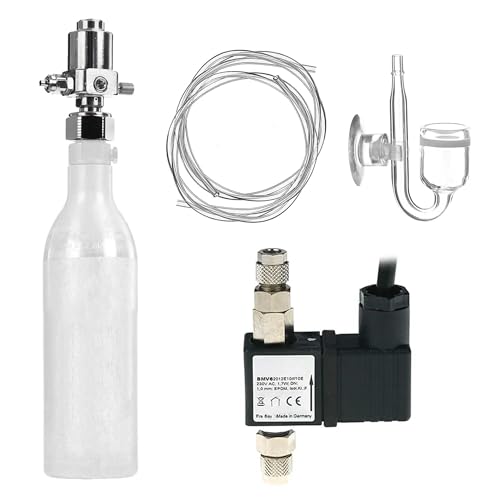 USCAPE CO2 Anlage Aquarium Sodaflaschen Komplettset - Inkl. Nano-Diffusor, Druckminderer, 2m Schlauch - Basic