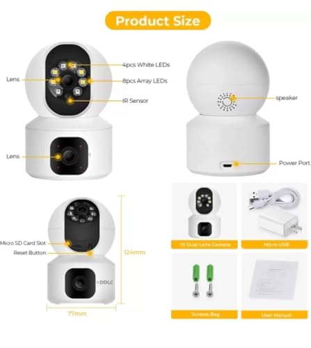 Image of 5+5MP Smart Wi-Fi CCTV Camera with 360 Pan & Tilt, Color Night Vision up to 20M, Human Motion Detection, Smart Tracking & Two-Way Audio(SR11)