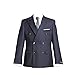 Atelier Torino Business Blazer Zweireiher Palermo mit Seitenschlitzen Dunkelblau Uni Modern Fit leicht tailliert Super 100S Schurwolle 330g 44