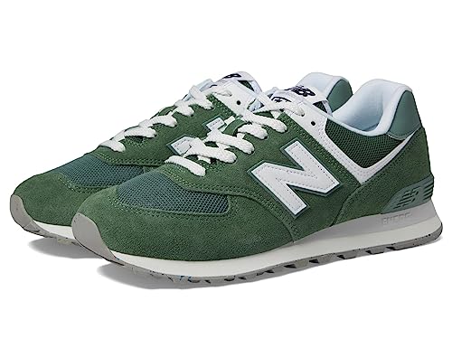 Image of New Balance Unisex 574 V2 Familiar Ground Sneaker,Green /White,Men 8.5 / Women 10