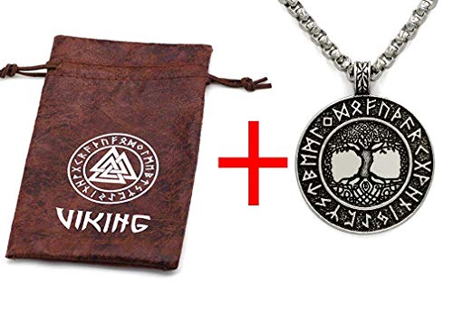 Ttkp Norse Vikings Runes Amulet Pendant Necklace The Tree Of Life Runes Pendant Necklace Nordic Talisman #TOP5