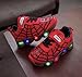 RAYCHY Toddler Boys Girls Light Up Shoes LED Lightweight Mesh Breathable Walking Sneakers Red