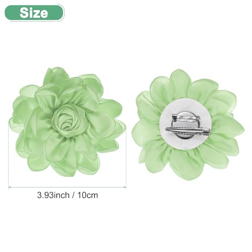 Image of M METERXITY Rose Flower Brooches and Pins for Women, Lapel Pins Dainty Satin Fabric Big Camellia Hair Flowers Clips for Wedding /Parties /Clothes /Jewelry
