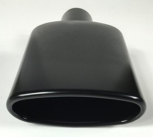 Exhaust Tip Oval 2.250 In Inlet 6.0 X 2.25 In Outlet 9.00 In Long Rolled Oval Angle Woa6002509-225-Bpss Stainless Steel Black Powder Coated Wesdon Exhaust Tip #TOP4
