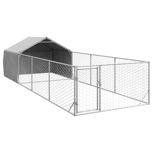 Niche d extérieur pour chien enclos 7x2x1,5 m acier galvanisé