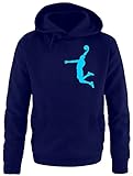 coole-fun-t-shirts Dunk Basketball Slam Dunkin Erwachsenen Sweatshirt mit Kapuze Hoodie Navy-Sky,...