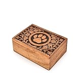 Kimona Joyeros decorativos de madera de acacia para mujeres y hombres, caja de baratija vintage (7 x 5 x 2.5 pulgadas)