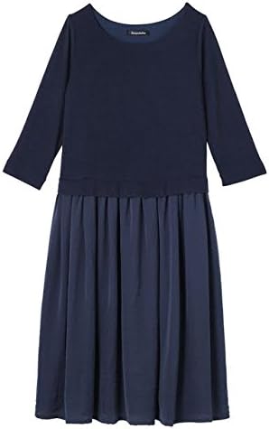 Amazon Co Jp Angeliebe エンジェリーベ マタニティ 授乳口付き 異素材 レイヤード ワンピース 妊婦服 産前 産後 授乳服 フリー ネイビー ネイビー 709 服 ファッション小物