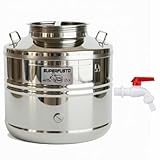 Orso Chef Fusto Inox 30 Litri per Olio e Vino – Extra Strong SALDATO Non Perdite in Acciaio con Rubinetto | Bidone Tanica Barile per Olio d’Oliva, Vino, Liquidi Alimentari