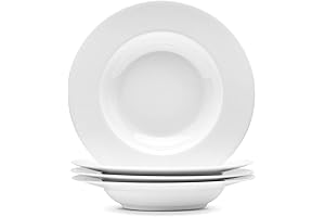 Premium Porcelain Pasta Plate Bowl: Artena 10 Ounce Pasta Bowls Set of...
