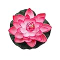 Brussels08 Large Artificial Lotus Flower Fake Floating Water Lily Fish Tank Ornament for Home Garden Patio Pond Aquarium Swimming Pool Wedding Decor Peach Red