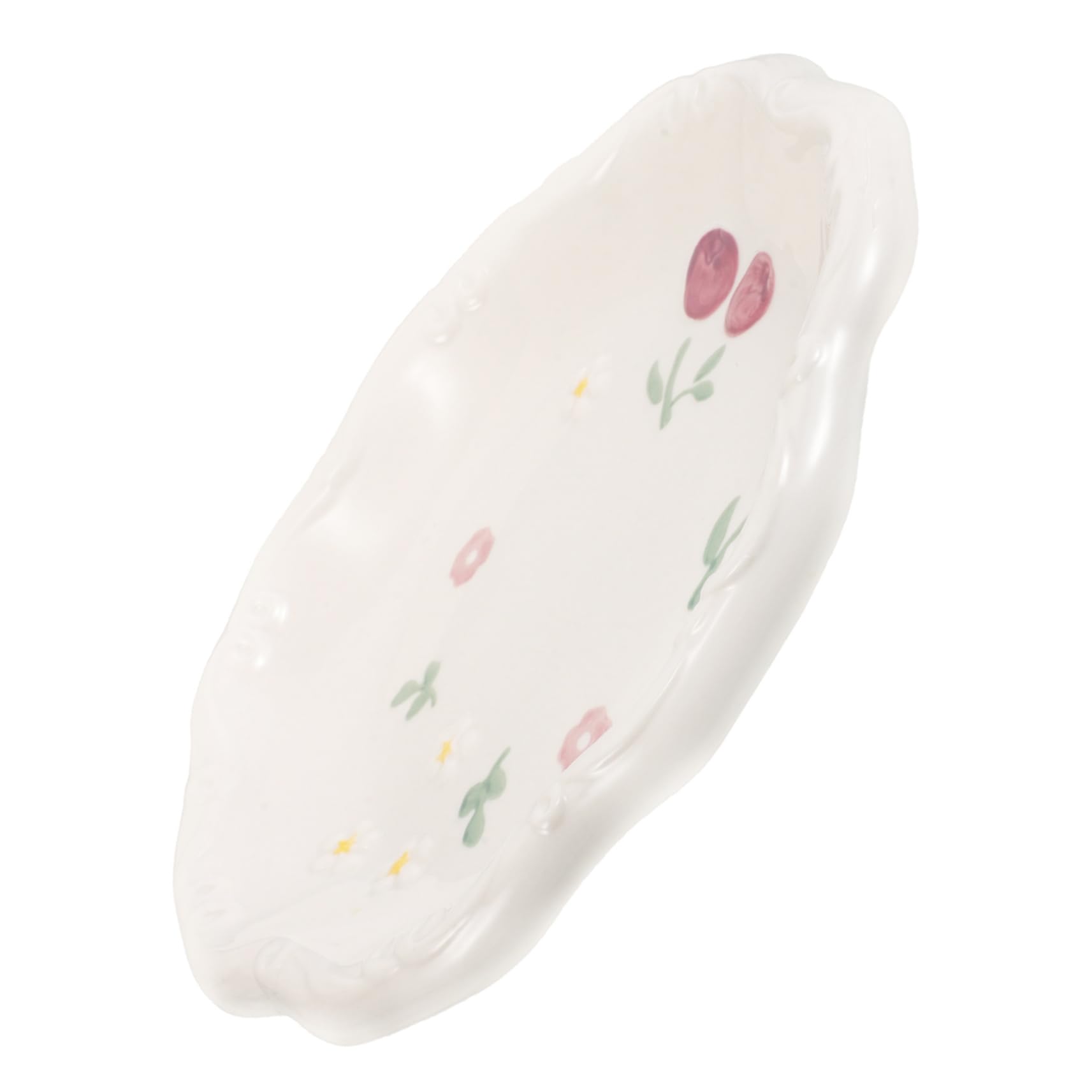 Vassoio Gioielli in Ceramica Bianco a Forma di Nuvola | Bordi Lisci, per Chiavi e Piccoli Accessori, Adatto a Vanity e Arredo Casa