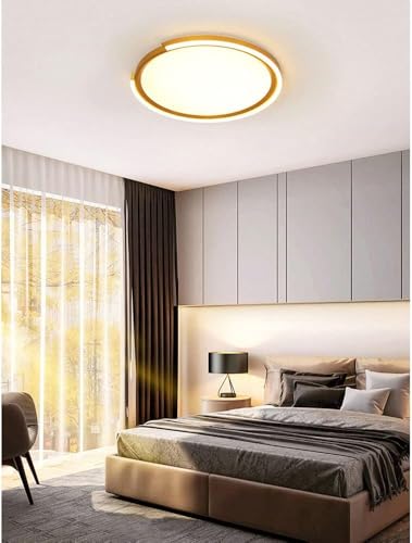Plafonnier LED chic avec coutures apparentes et finition or - 3