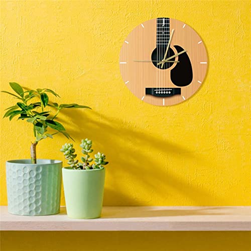 Treelf 12 Inch Simple Modern Style Guitar Wall Clock For Kitchen,Living Room,Bedroom Wall Decor, Nice Gifts,Music Room Decor #TOP5