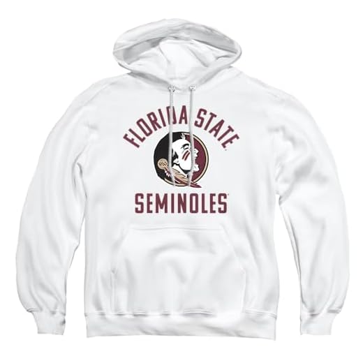Florida State University FSU Seminoles Official Seminoles Logo Unisex Adult Pull-Over Hoodie,White, Large