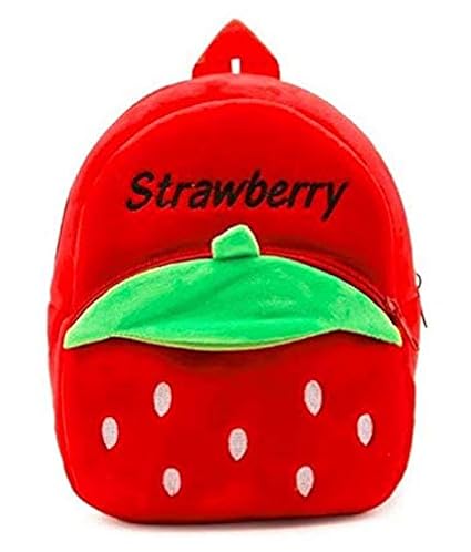 Blue Tree Cute Kids Backpack Toddler Bag Plush Animal Cartoon Mini Travel Bag for Baby Girl Boy 1-6 Years (Red-Stawberry)