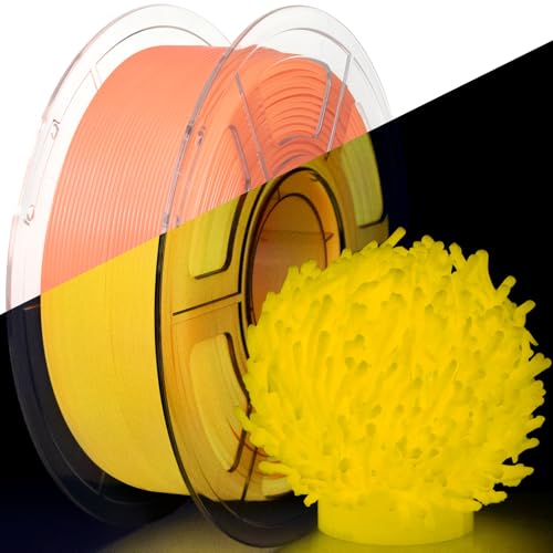 Image of IEMAI Orange Glow in The Dark PETG Filament 1.75mm 1KG, Luminous 3D Printer Filament Long-Lasting Glow & High-Brightness, Neat Wound and Easy Print, Accuracy + /-0.02mm